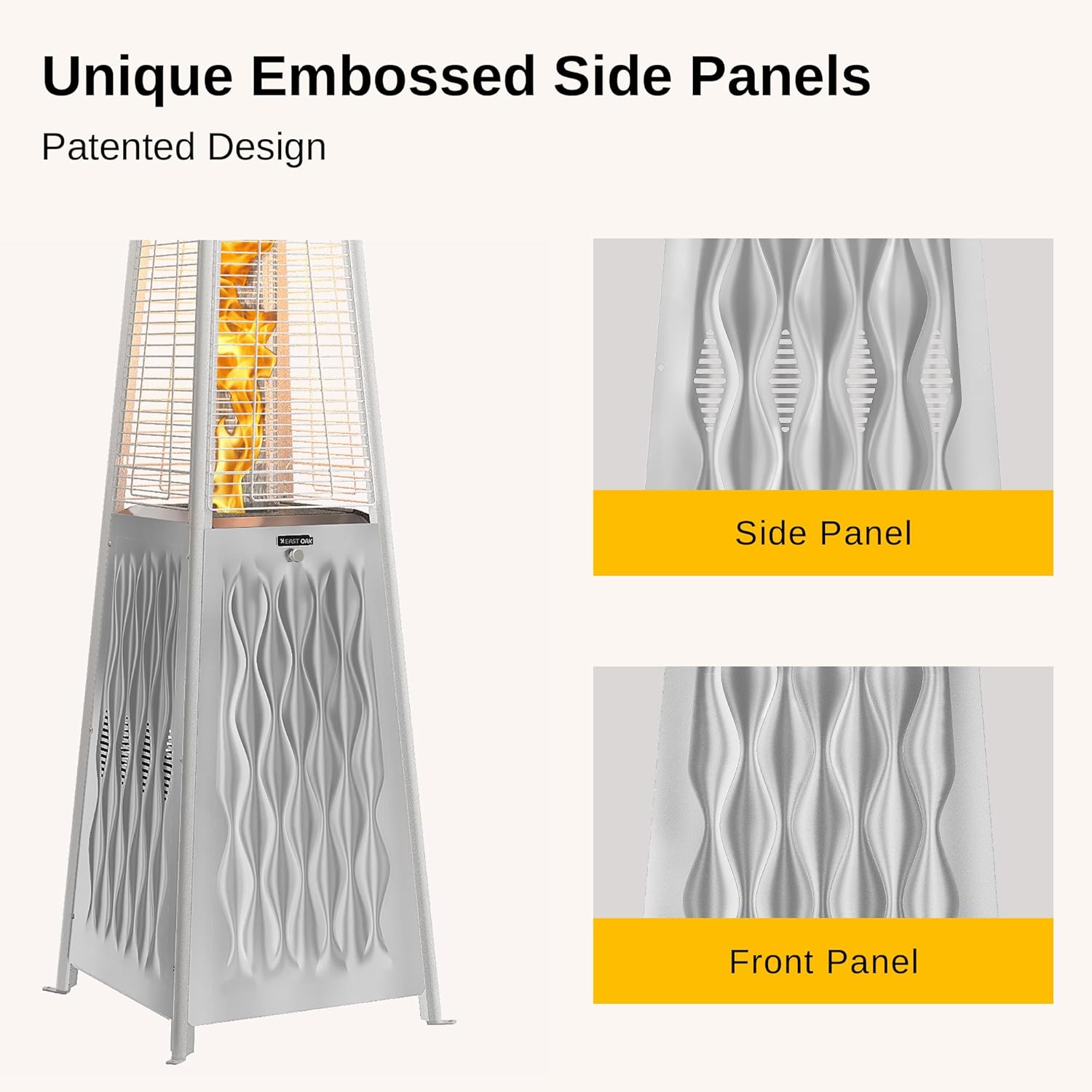 EAST OAK Pyramid Patio Heater, 48,000 BTU Outdoor Patio Heater, Quartz Glass Tube Propane Heater, Triple Protection System, With Wheels, Outdoor Heater for Commercial & Residential, Green