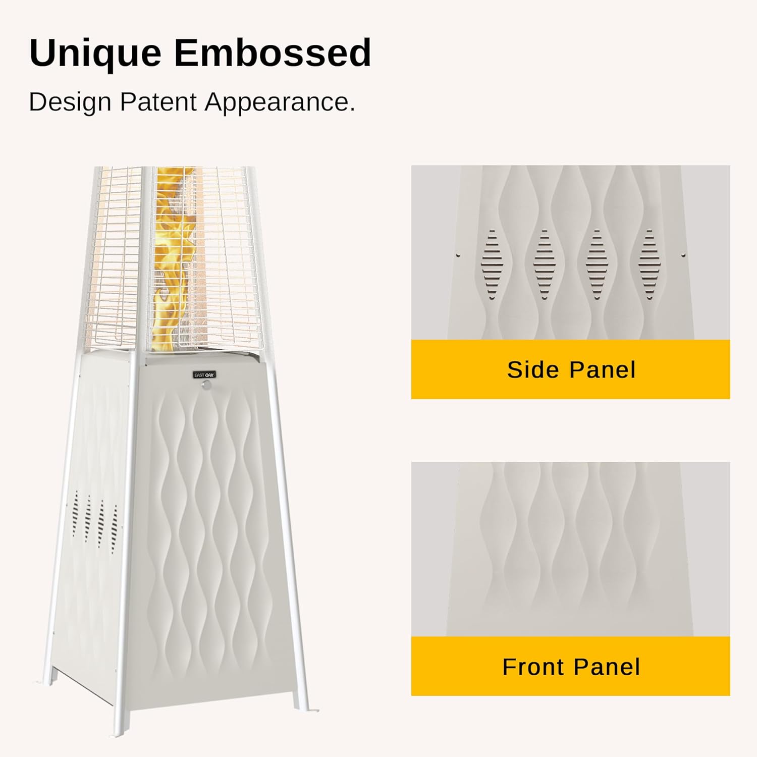 EAST OAK Pyramid Patio Heater, 48,000 BTU Outdoor Patio Heater, Quartz Glass Tube Propane Heater, Triple Protection System, With Wheels, Outdoor Heater for Commercial & Residential, Green