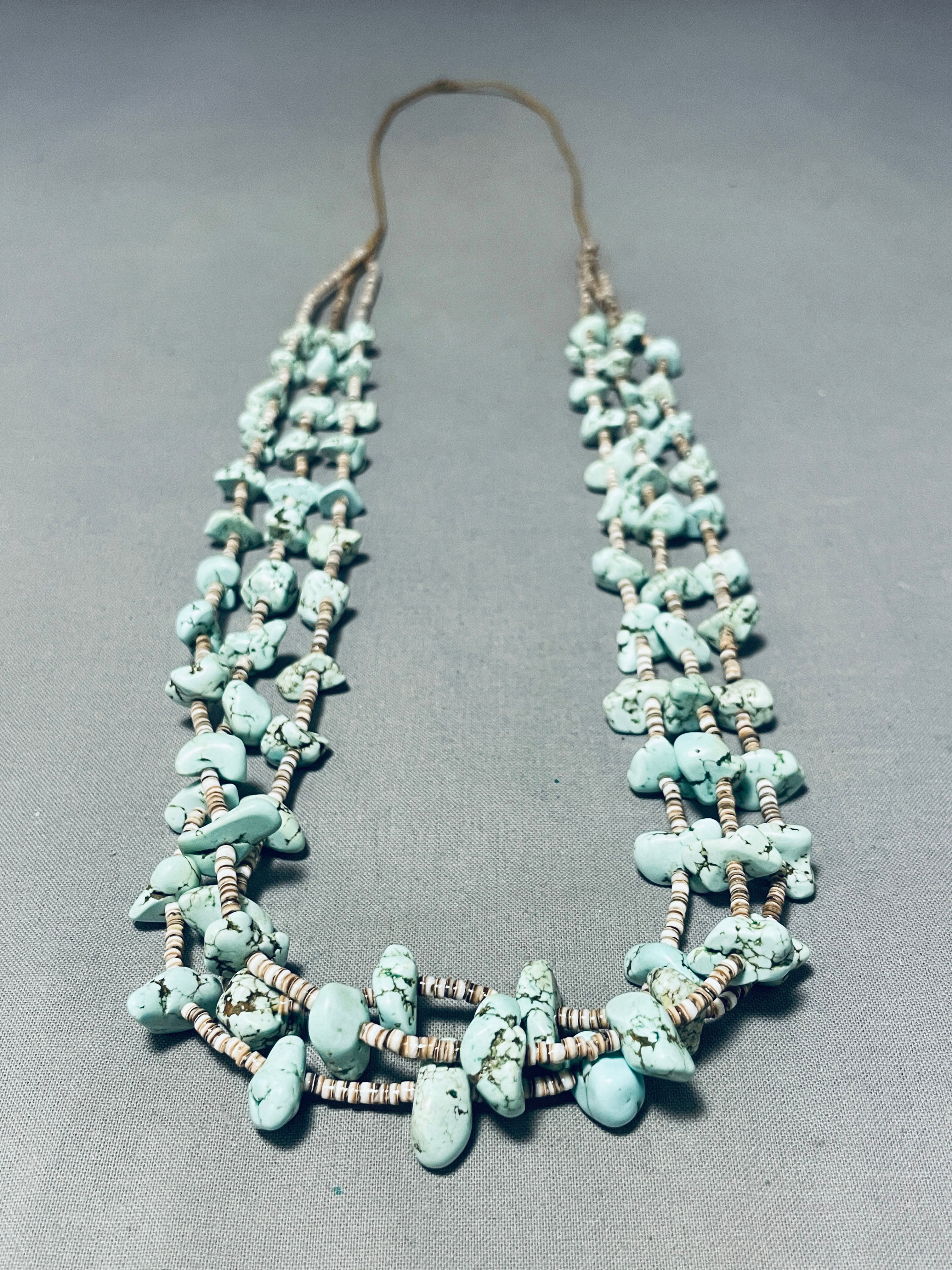 Native American Tremendous Vintage Santo Domingo Turquoise Necklace