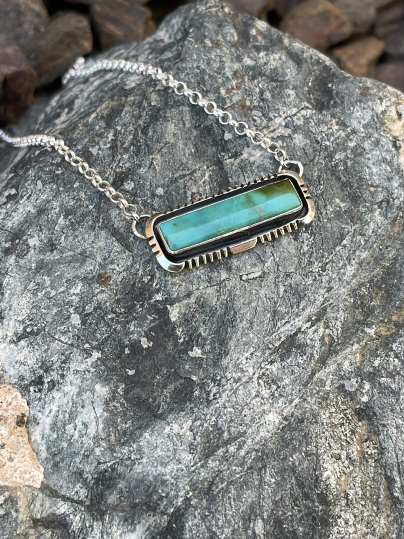 Signature Handmade Kingman Turquoise Bar Necklace