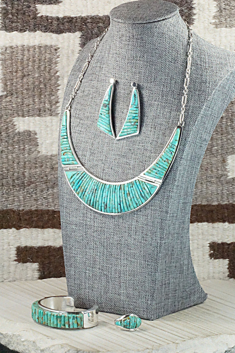 Turquoise & Sterling Silver Necklace Set - Pete Sierra