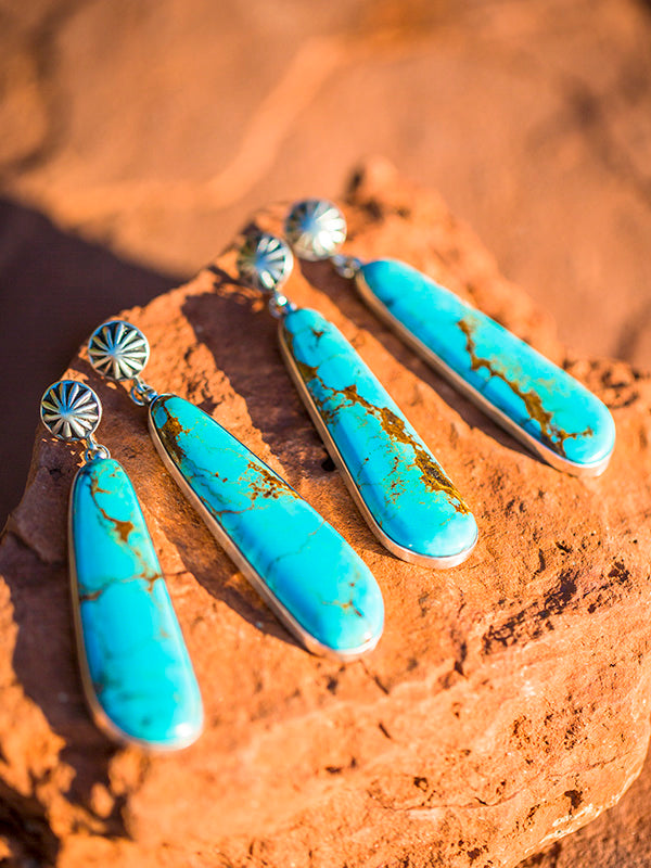 Western Long Slab Earrings