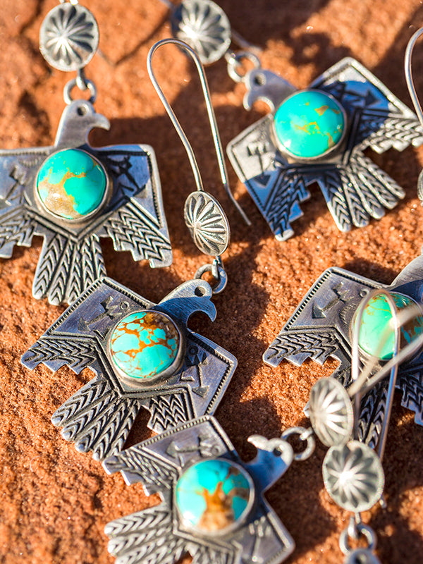 Silver T-bird Earrings