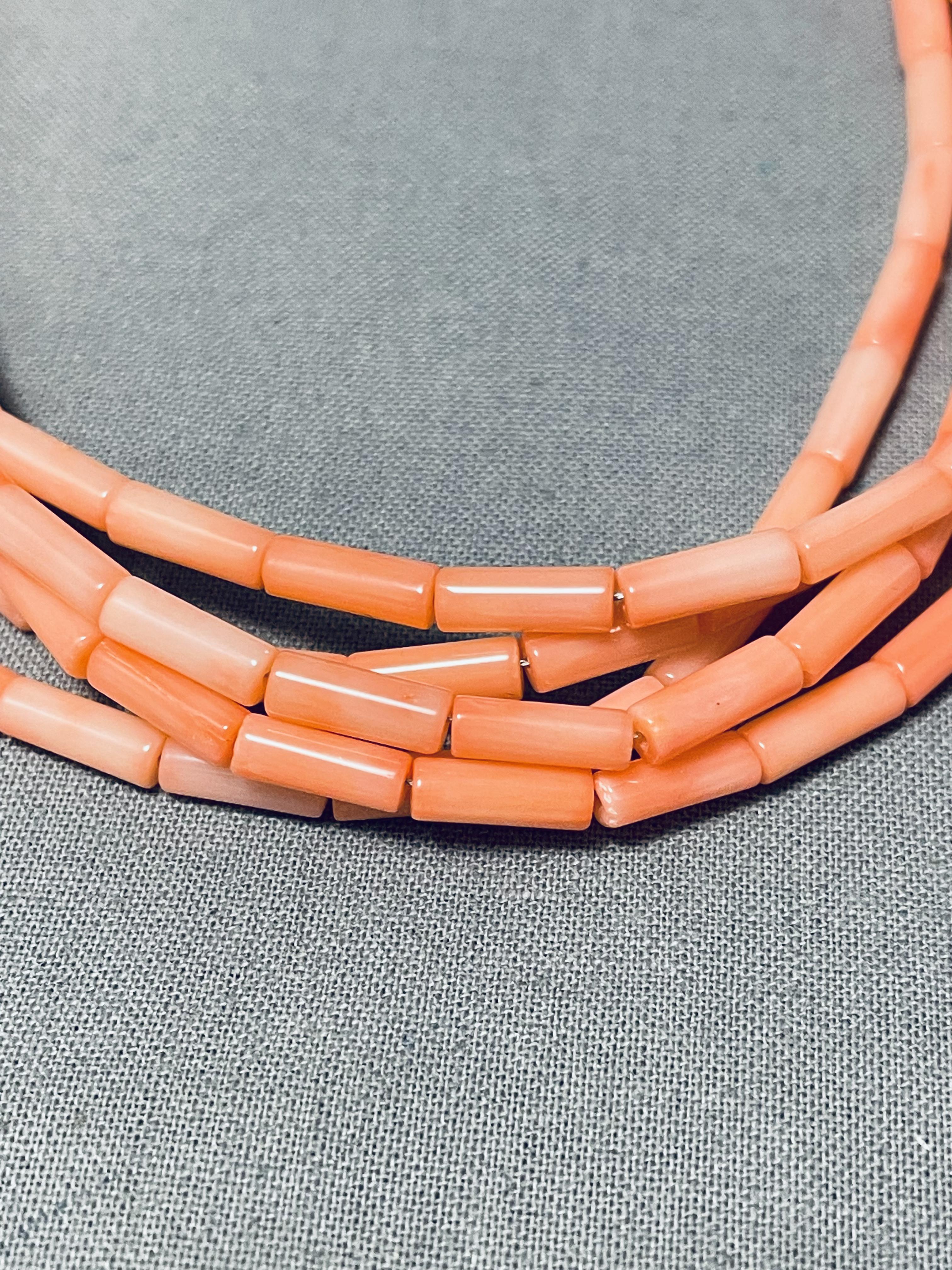 One Of The Best Vintage Native American Navajo Pink Shell Heishi Drum Sterling Silver Necklace