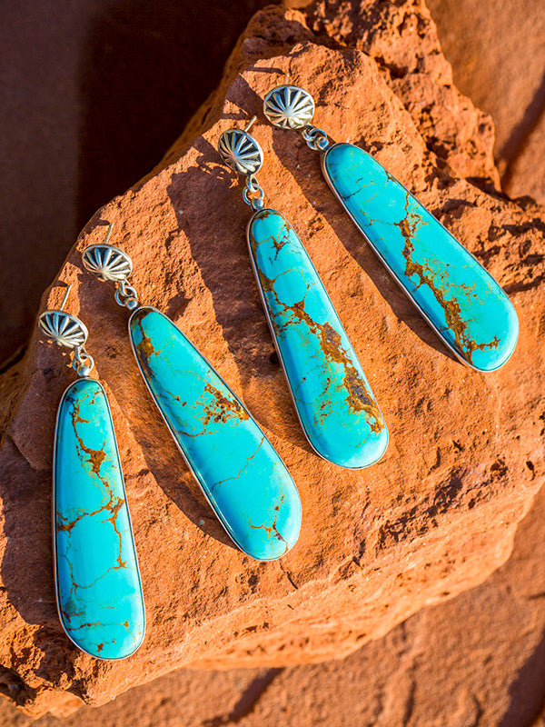 Western Long Slab Earrings