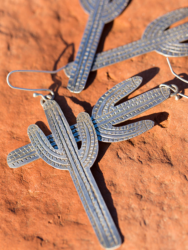 Silver Saguaro Earring