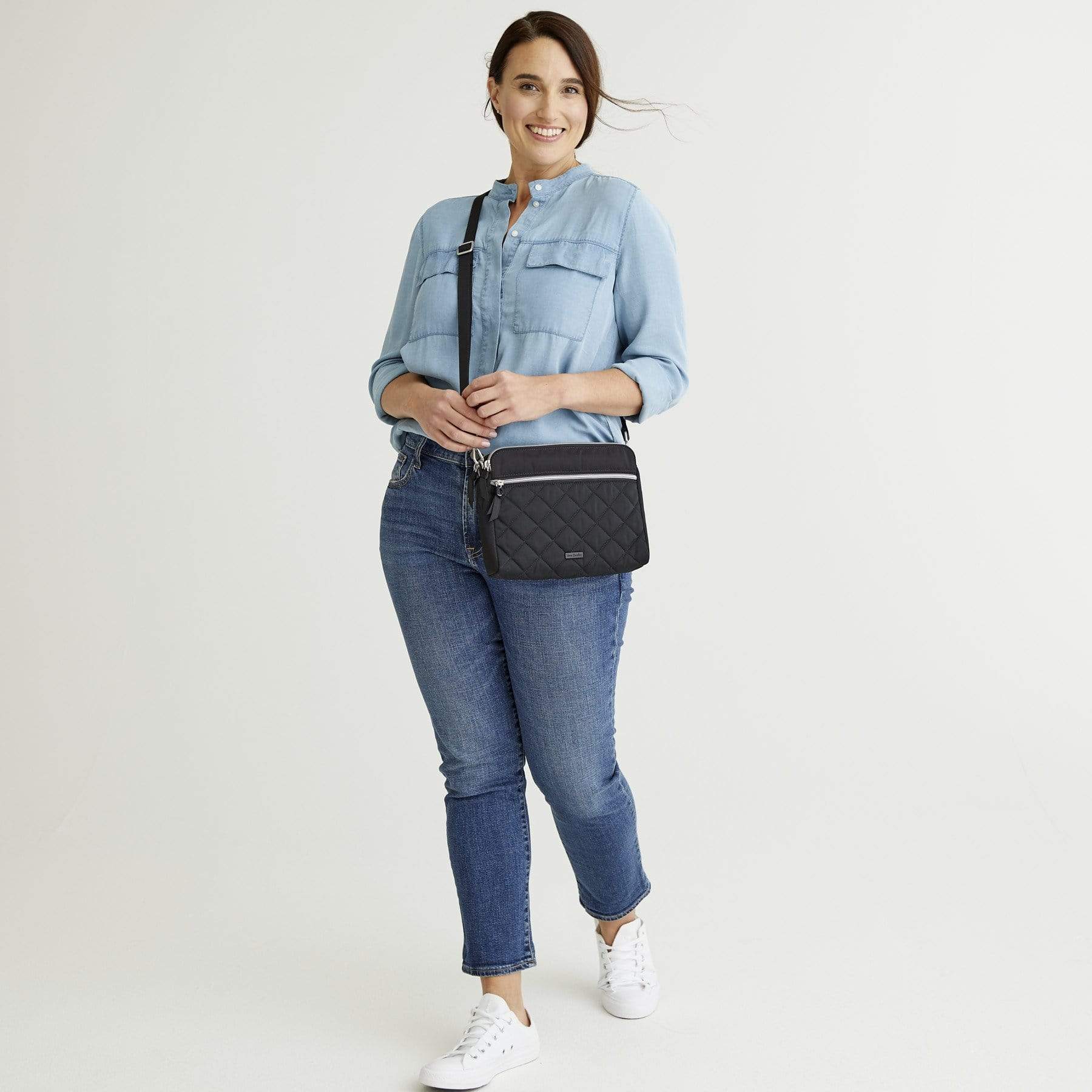 Triple Compartment Crossbody Bag