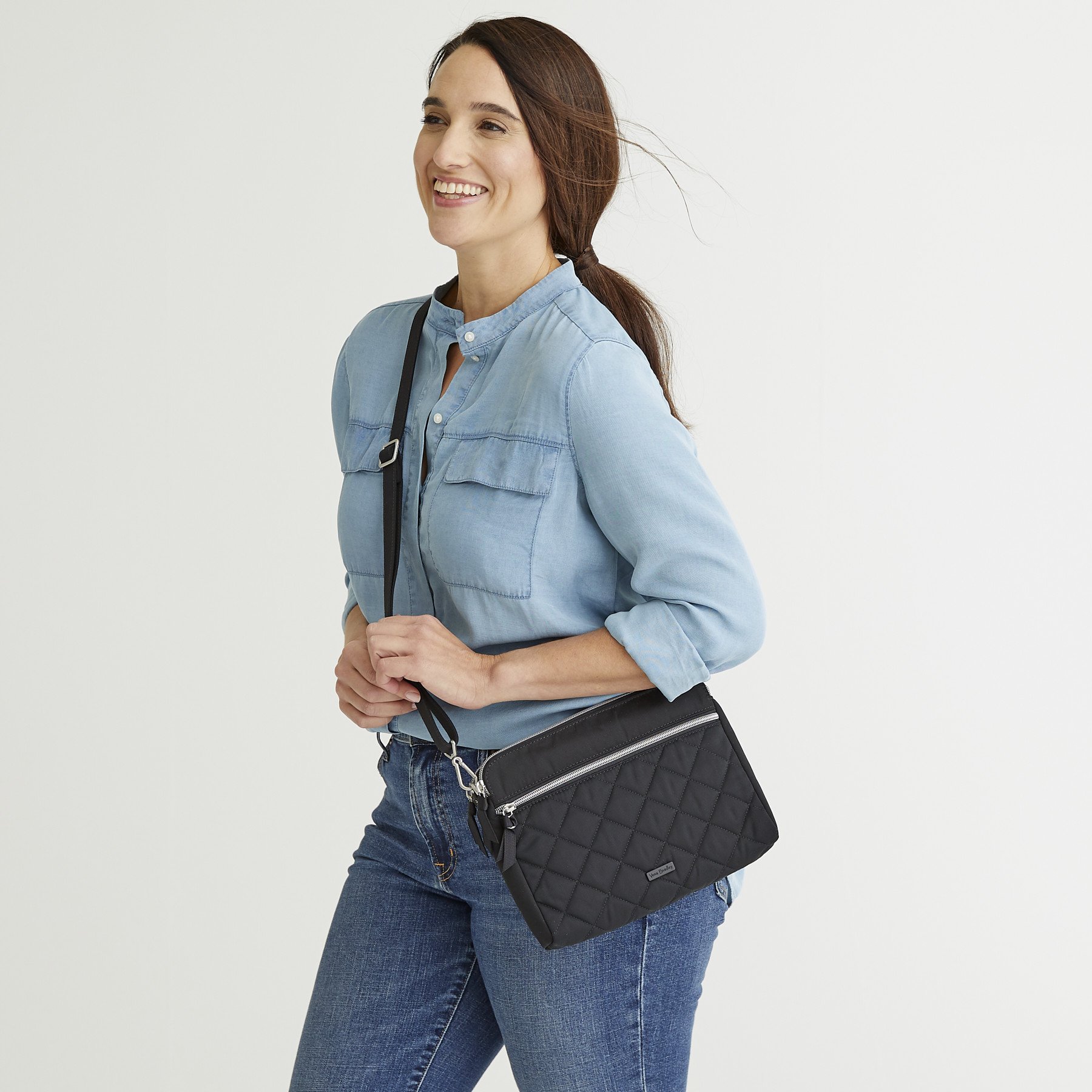 Triple Compartment Crossbody Bag