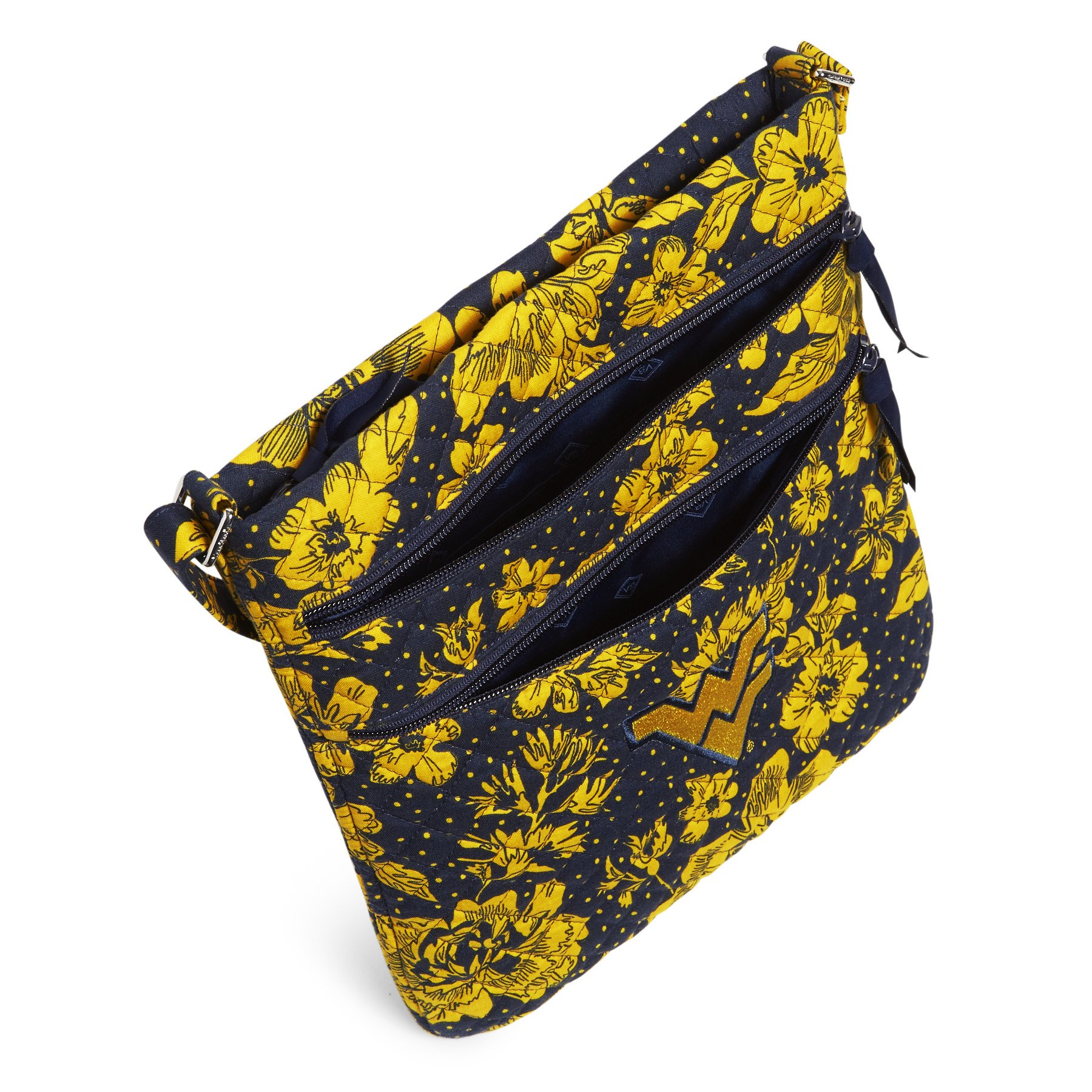 Collegiate Triple Zip Hipster Crossbody Bag