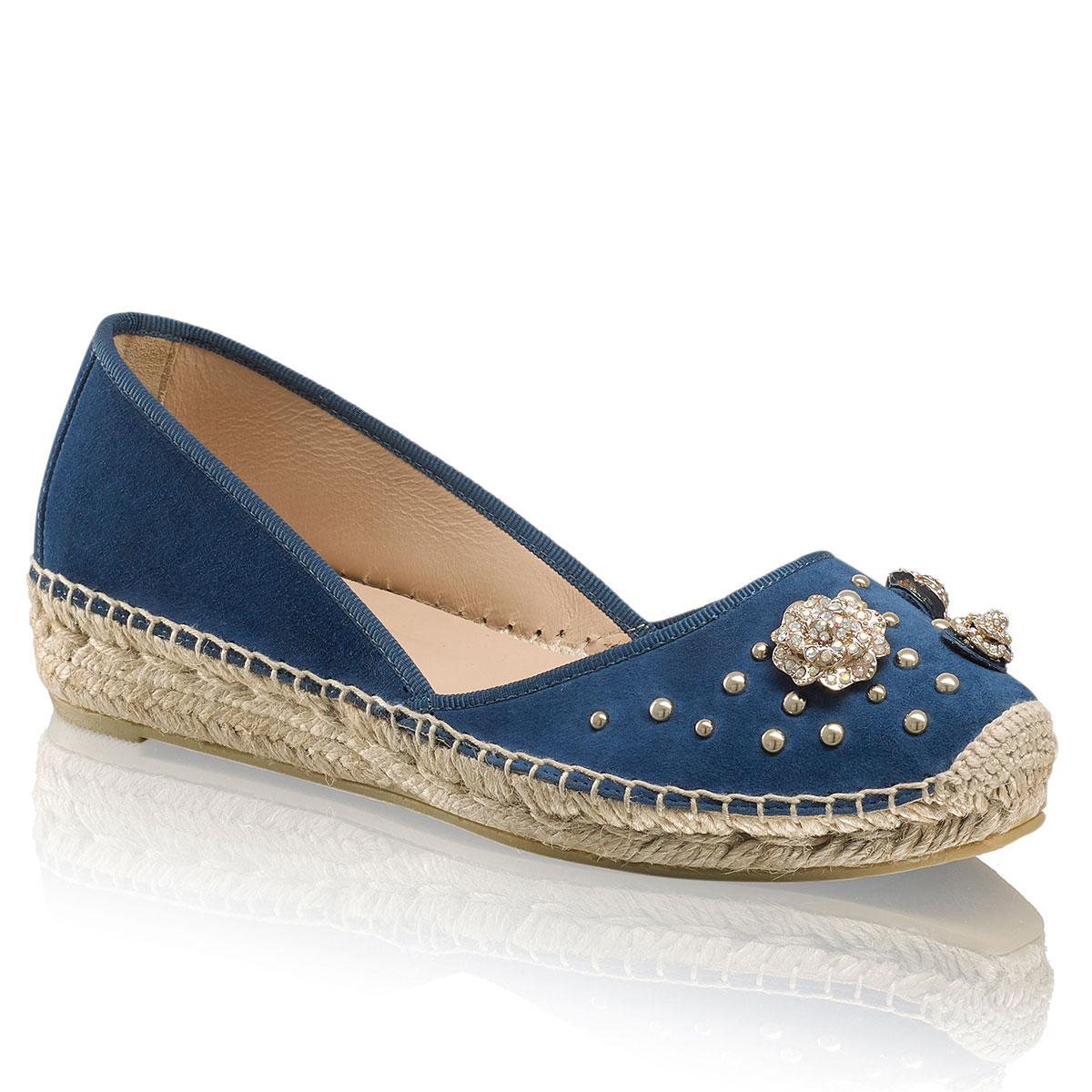 Russell & Bromley ROSETTE Rose & Stud Espadrille
