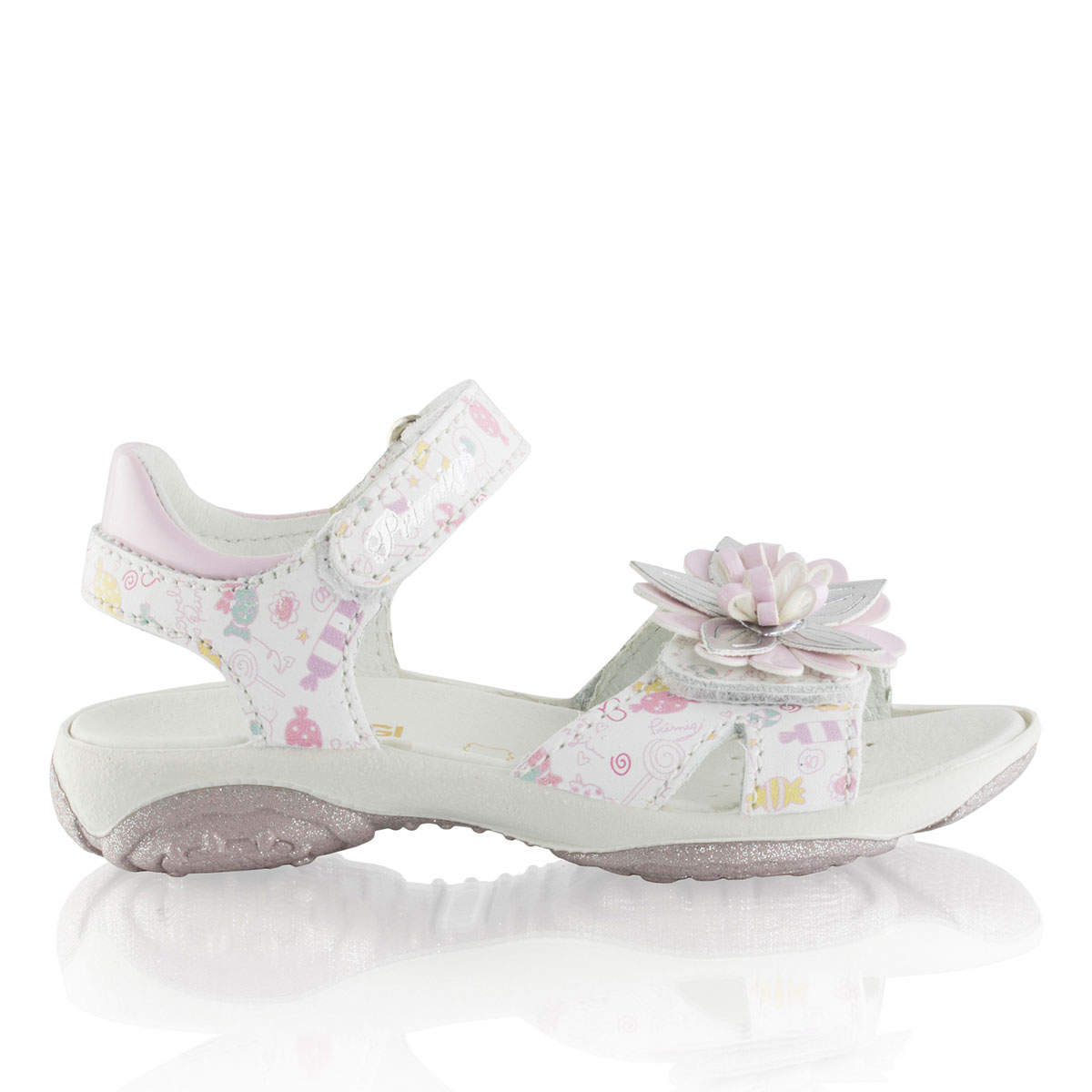 Russell & Bromley PR.FLOWER Floral Trim Velcro Sandal