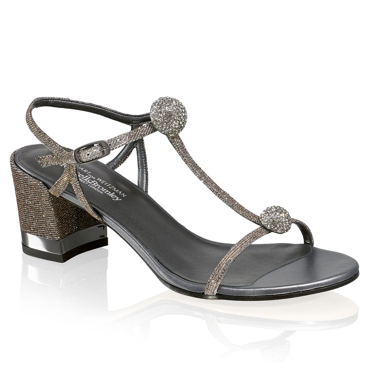 Russell & Bromley BALLGAME Mid Heel Jewelled Sandal