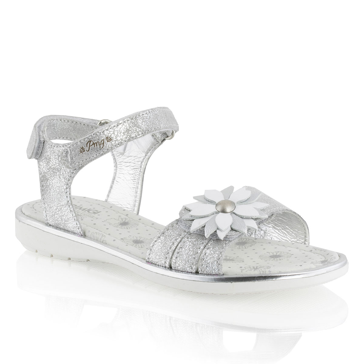 Russell & Bromley PR.ROSETTE Floral Trim Velcro Sandal