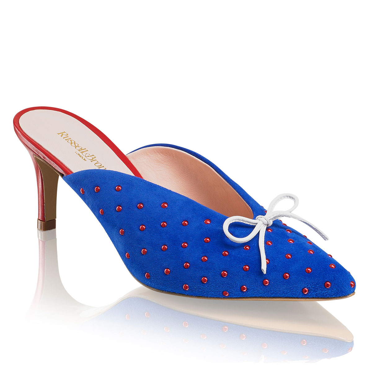 Russell & Bromley VIS A VIS Stud+Bow Closed Toe Mule