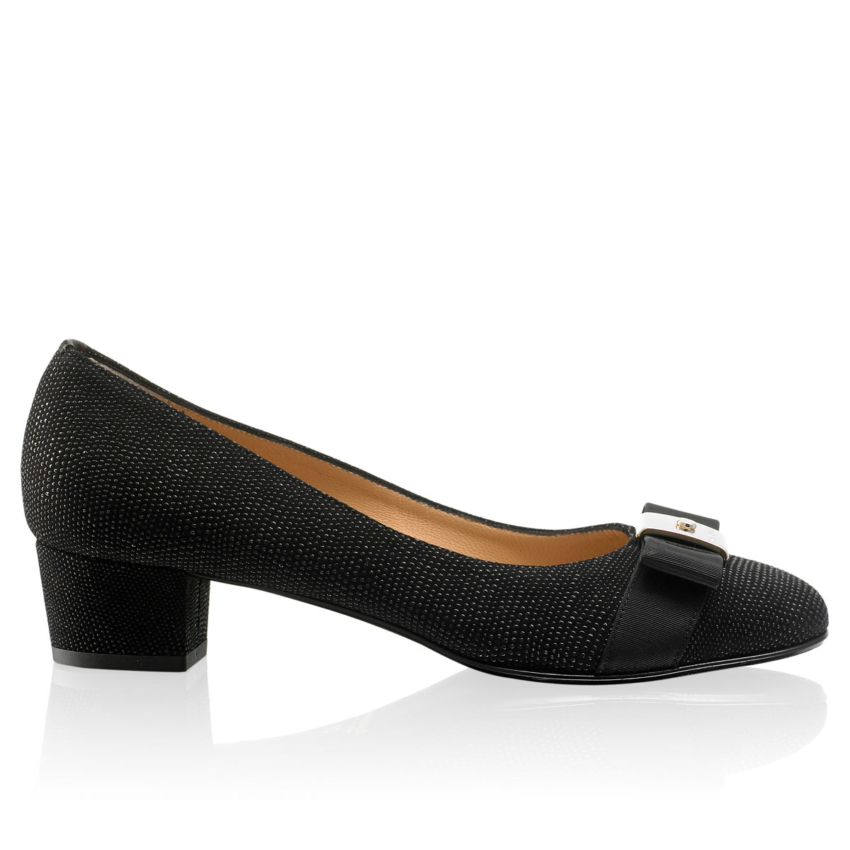 Russell & Bromley SMOOTHYMID Mid Heel Bow Court