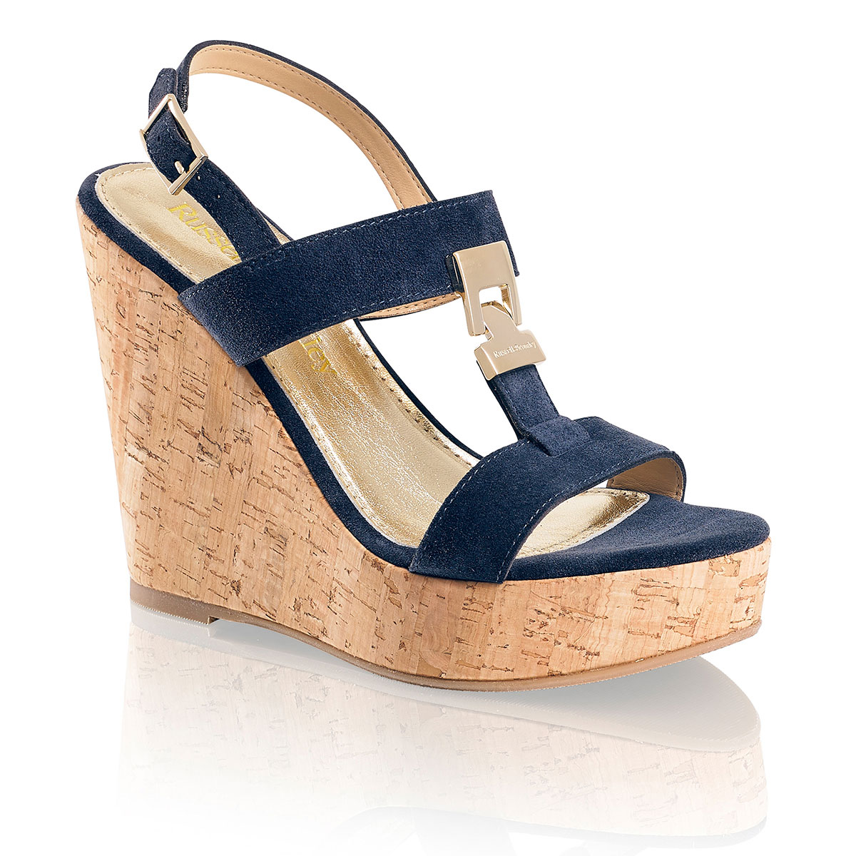 Russell & Bromley TREAT Two Strap Cork Wedge