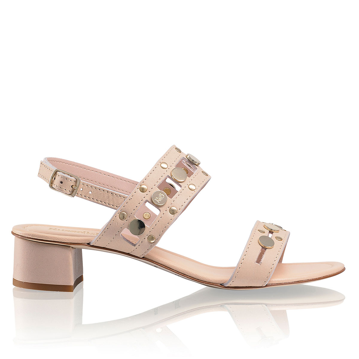 Russell & Bromley DOLLAR HI Block Heel Studded Sandal