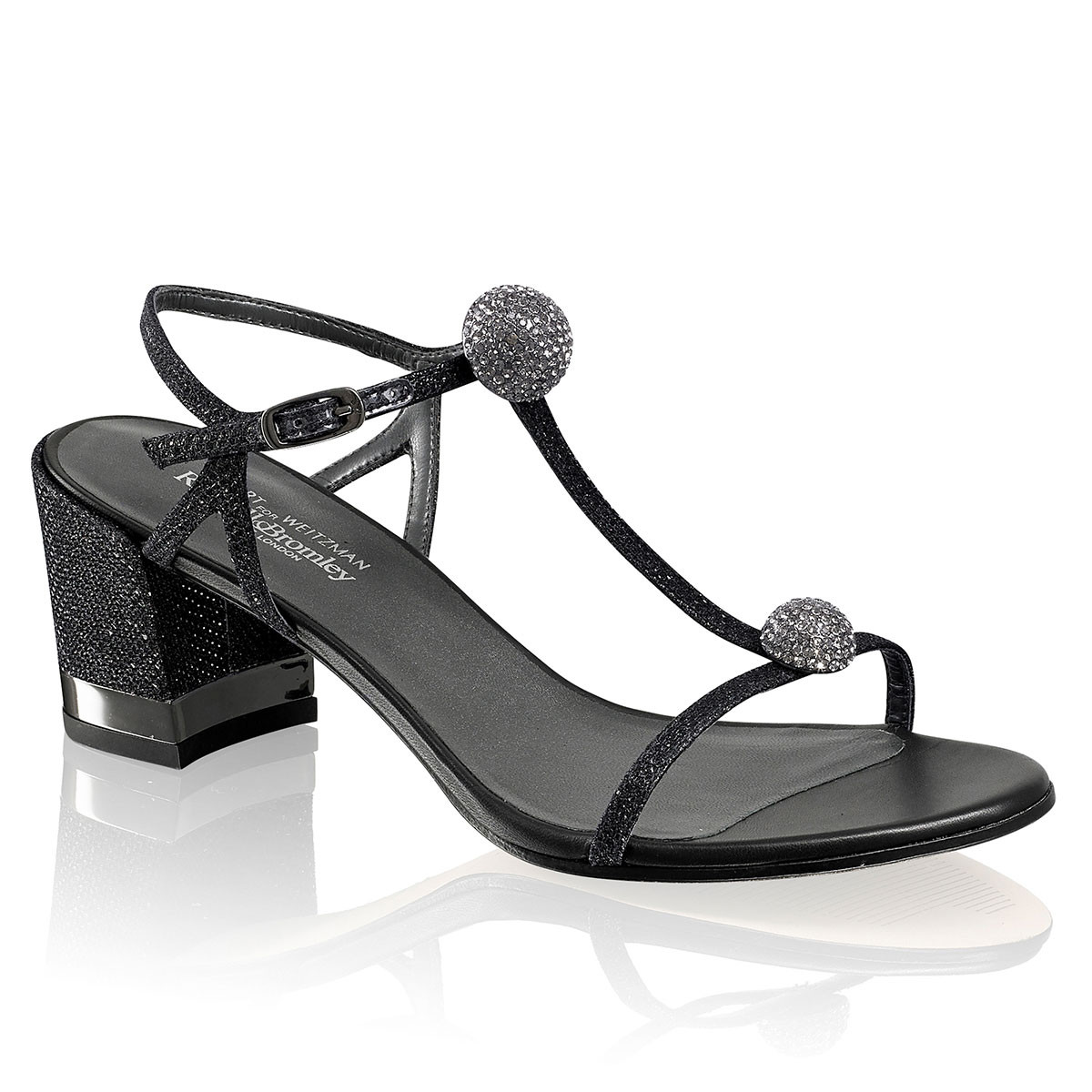 Russell & Bromley BALLGAME Mid Heel Jewelled Sandal