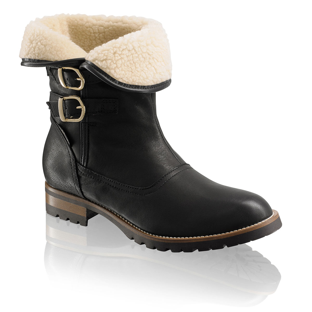 Russell & Bromley SNUGGLY Faux Fur Lined Biker