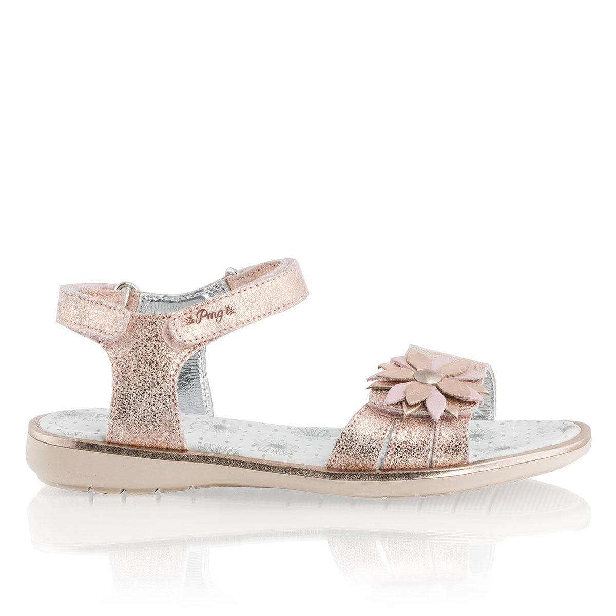 Russell & Bromley PR.ROSETTE Floral Trim Velcro Sandal