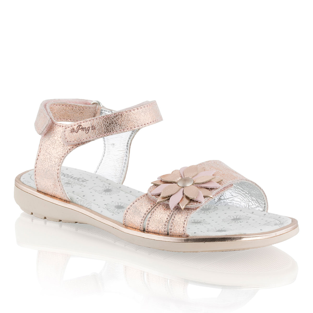Russell & Bromley PR.ROSETTE Floral Trim Velcro Sandal
