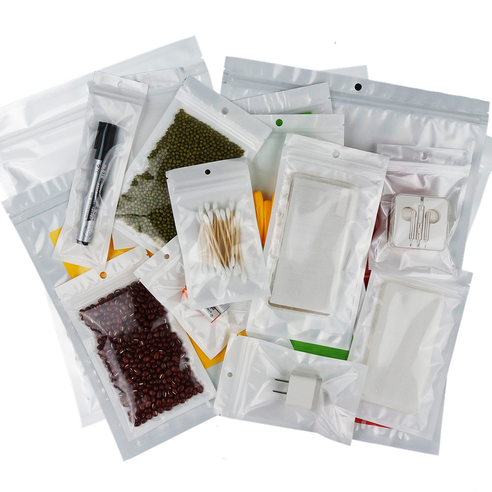 Clear white smell proof plastic bag packaging bulk gift Packages PVC bag self sealing baggies mylar bags custom