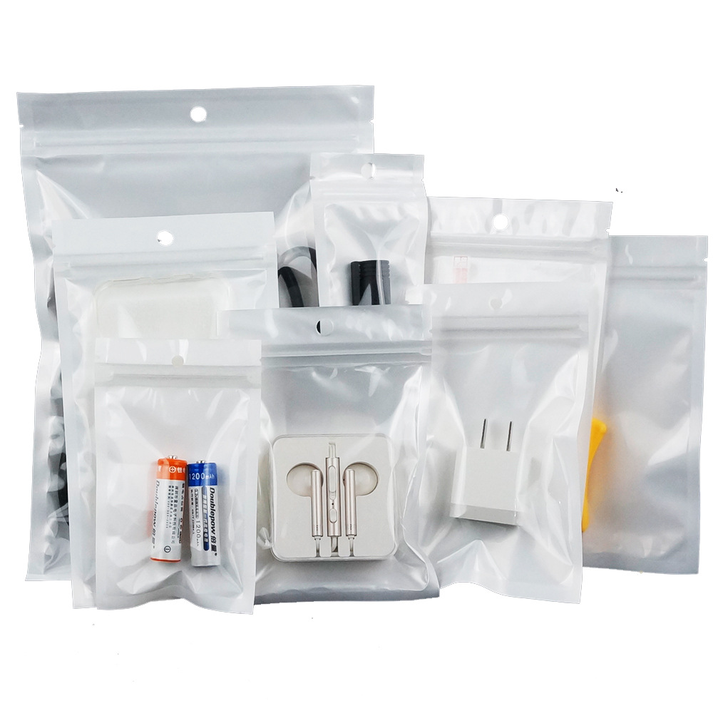 Clear white smell proof plastic bag packaging bulk gift Packages PVC bag self sealing baggies mylar bags custom
