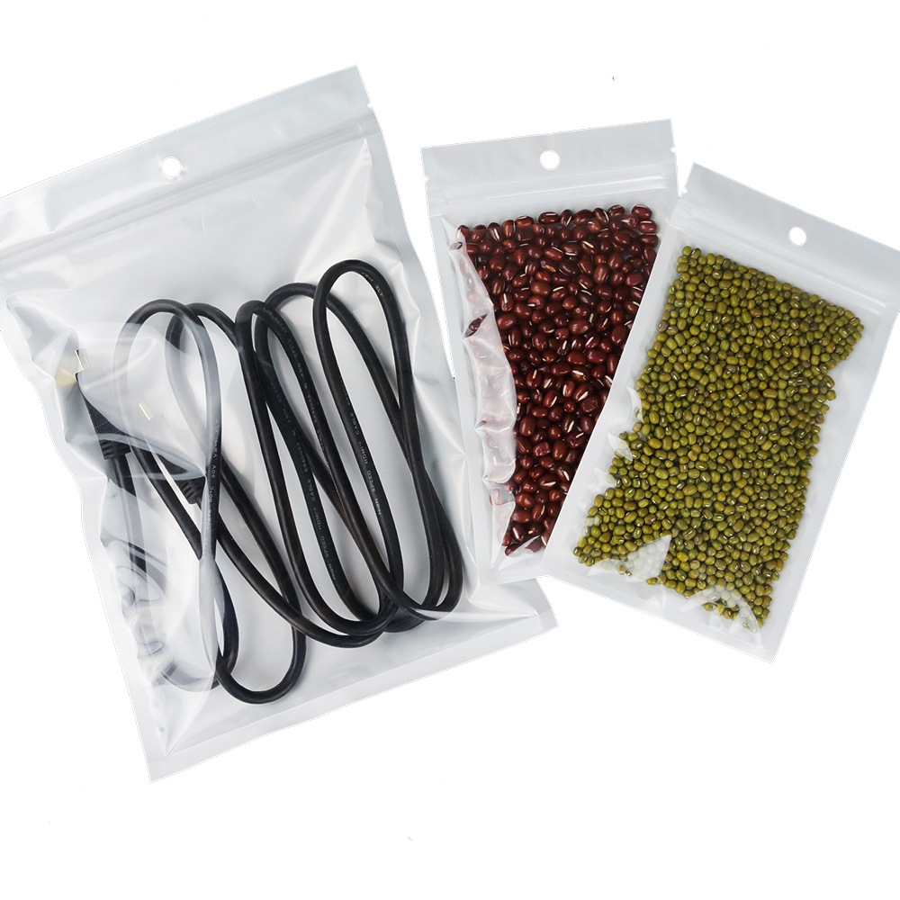 Clear white smell proof plastic bag packaging bulk gift Packages PVC bag self sealing baggies mylar bags custom
