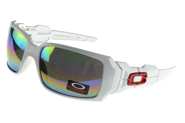 Oakley Oil Rig Sunglasses white Frame multicolor Lens