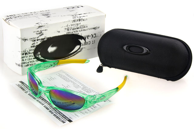 Oakley Juliet Sunglasses Yellow Cyan Frame Colored Lens