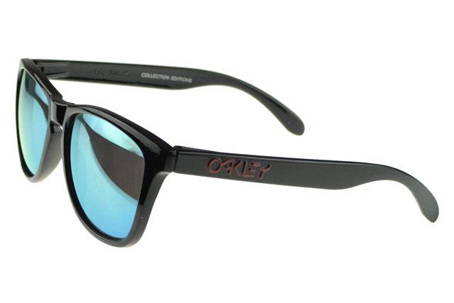 Oakley Frogskin Sunglasses black Frame blue Lens