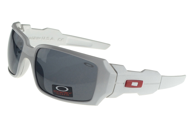 Oakley Oil Rig Sunglasses White Frame Gray Lens