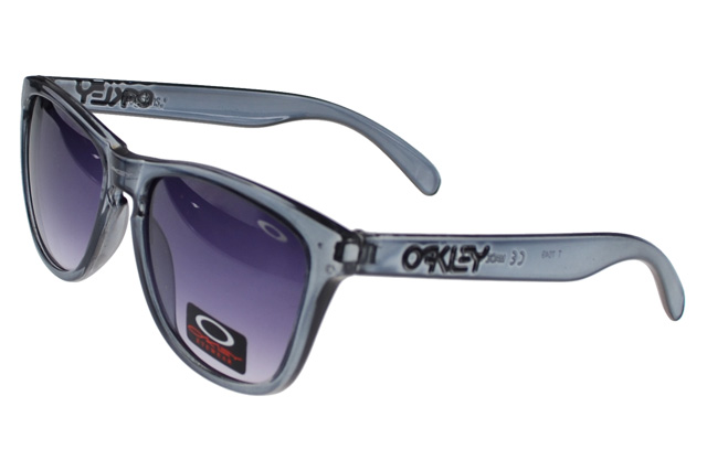 Oakley Frogskin Sunglasses Silver Frame Purple Lens