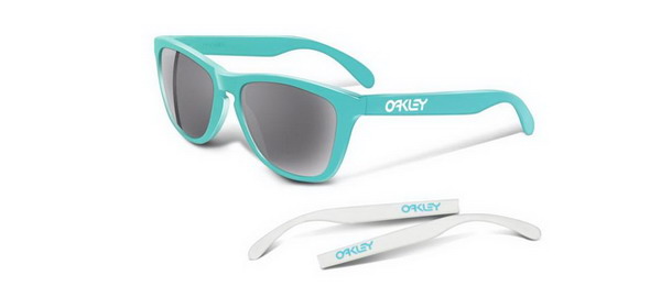 Oakley Frogskins Light Blue Black Iridium Sunglasses