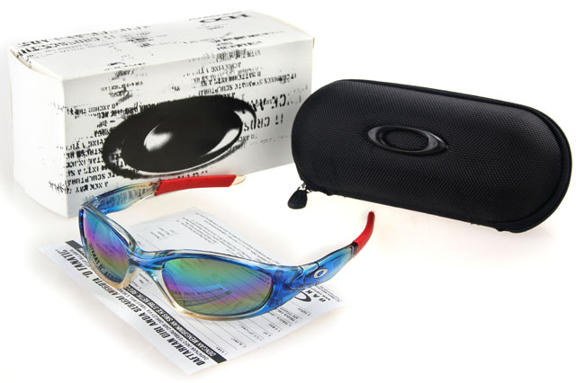 Oakley Juliet Sunglasses Red Blue Frame Chromatic Lens