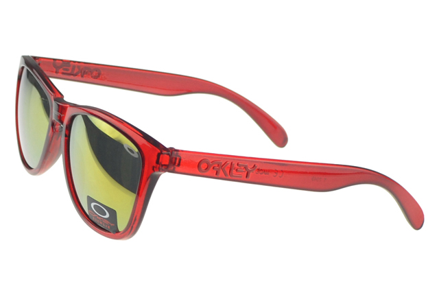 Oakley Frogskin Sunglasses Red Frame Gold Lens