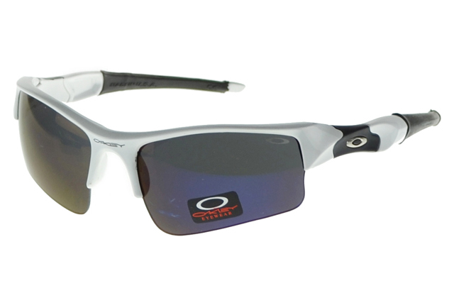 Oakley Flak Jacket Sunglasses Silver Frame Purple Lens