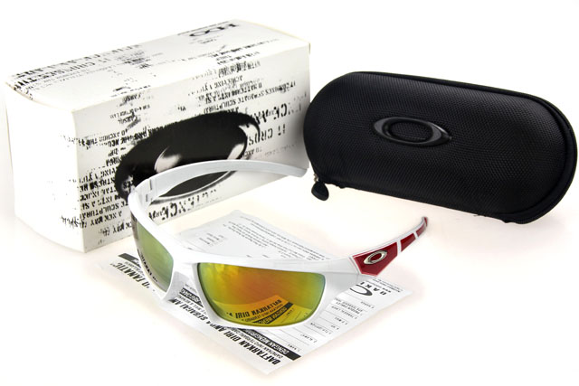 Oakley Flak Jacket Sunglasses White Frame Brown Lens