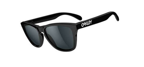 Oakley Frogskins Polished Black Grey Sunglasses
