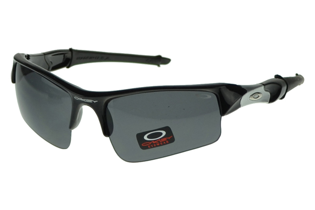 Oakley Flak Jacket Sunglasses Black Frame Gray Lens