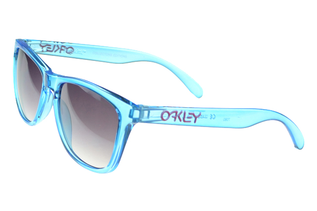 Oakley Frogskin Sunglasses Blue Frame Purple Lens