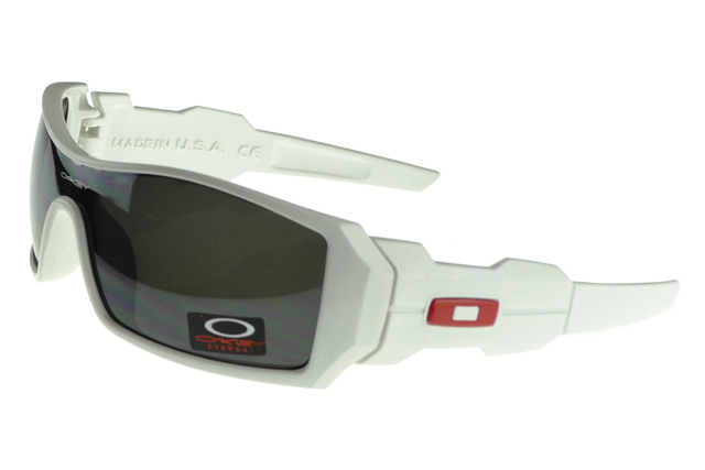 Oakley Oil Rig Sunglasses White Frame Gray Lens
