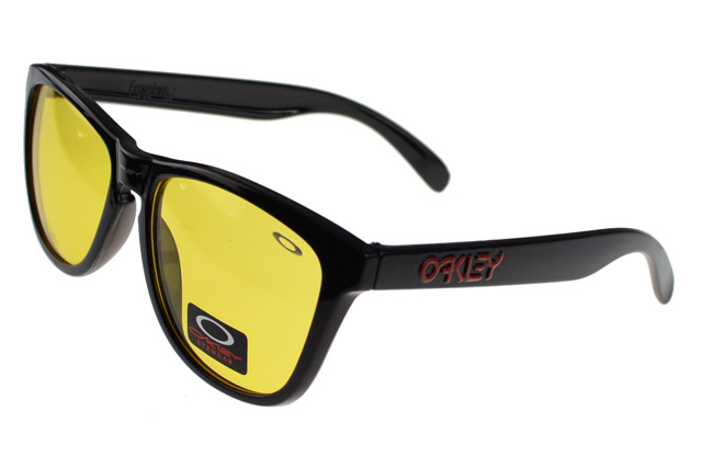 Oakley Frogskin Sunglasses Black Frame Gold Lens