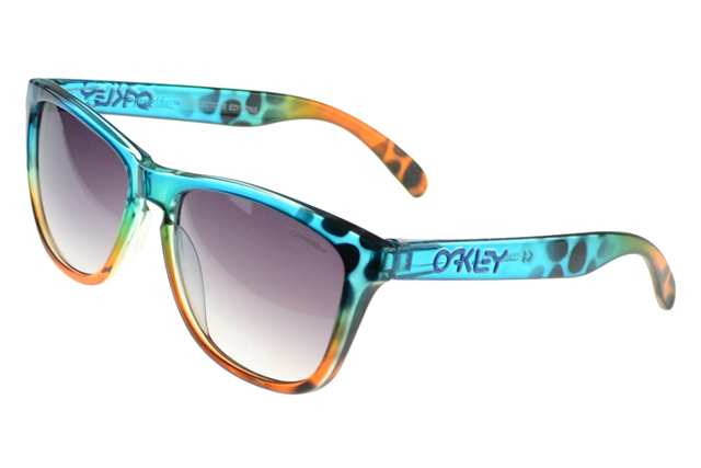 Oakley Frogskin Sunglasses Blue Frame Purple Lens