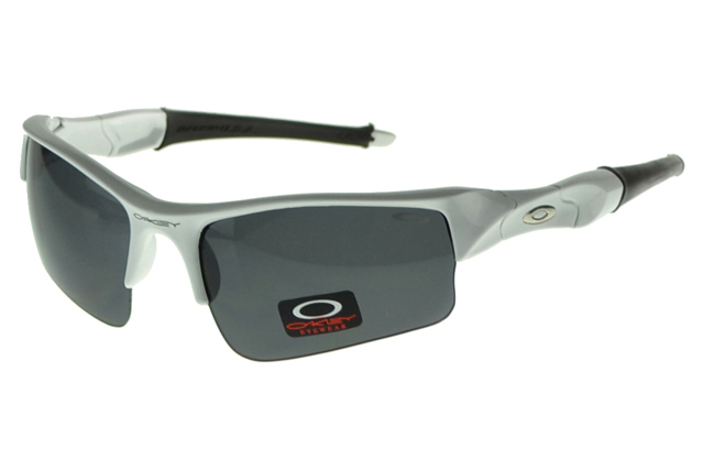 Oakley Flak Jacket Sunglasses Silver Frame Gray Lens