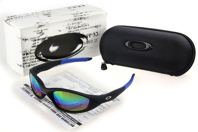 Oakley Juliet Sunglasses Black Blue Frame Chromatic Lens