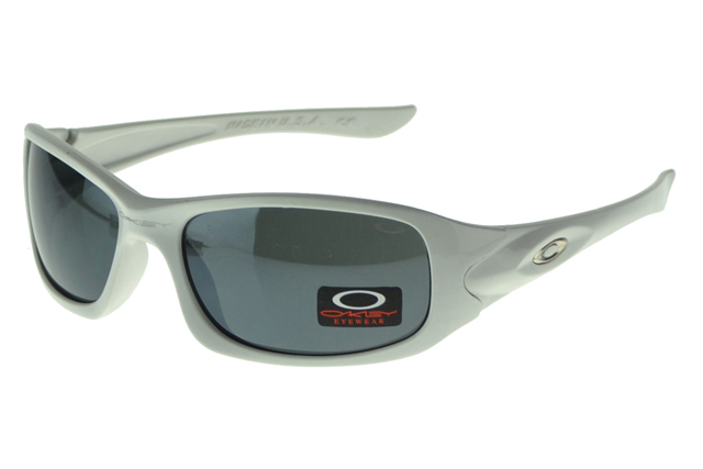 Oakley Polarized Sunglasses Silver Frame Gray Lens