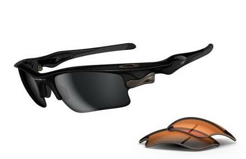 Oakley Fast Jacket Polished Black Black Iridium & Persimmon Sung