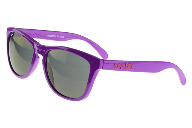Oakley Frogskin Sunglasses Purple Frame Black Lens