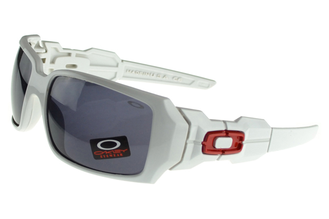 Oakley Oil Rig Sunglasses White Frame Gray Lens